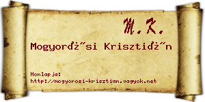 Mogyorósi Krisztián névjegykártya