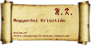 Mogyorósi Krisztián névjegykártya